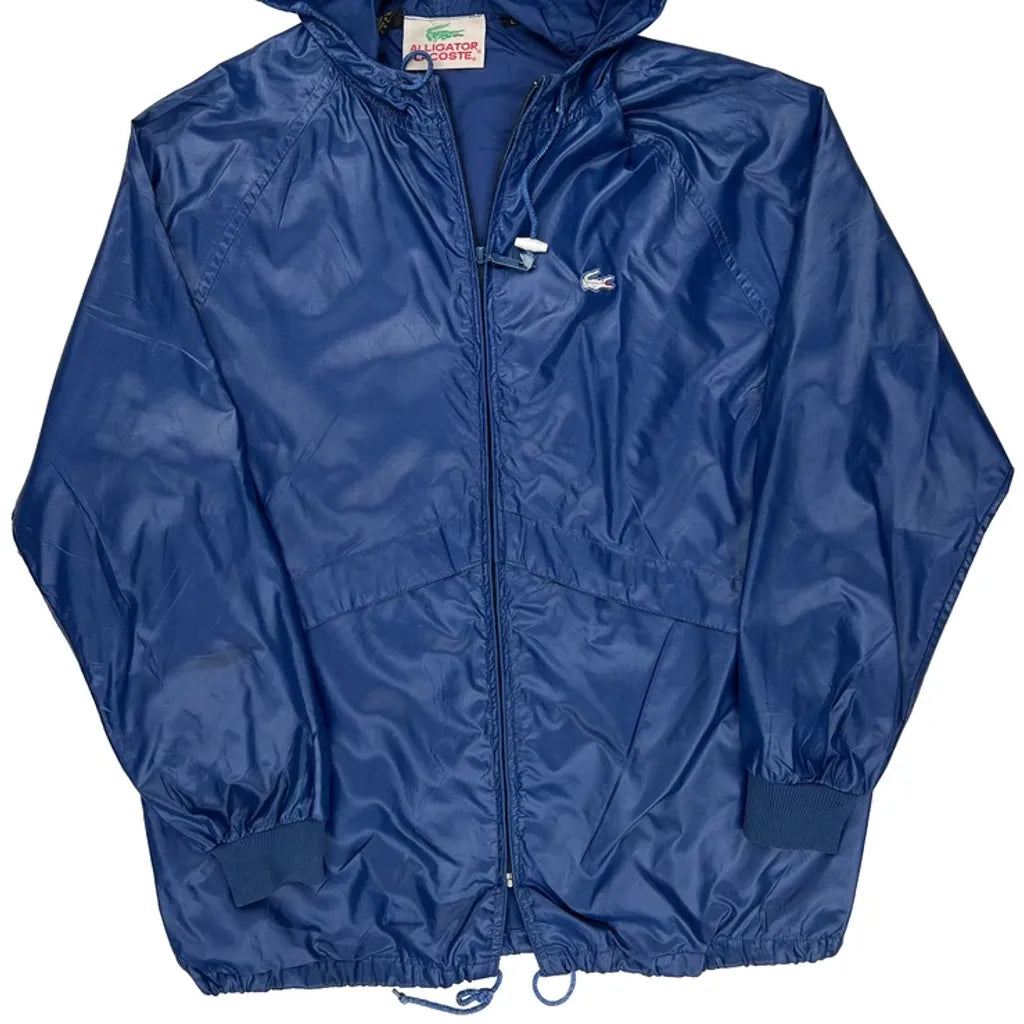 Alligator Lacoste Windbreaker - Large Blue Nylon
