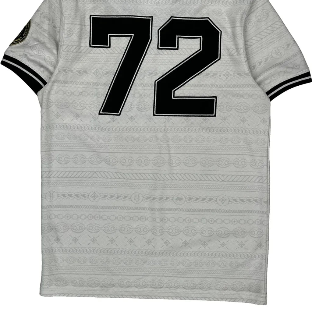 Number 72 Ecko Unltd Football Jersey - Medium White Polyester