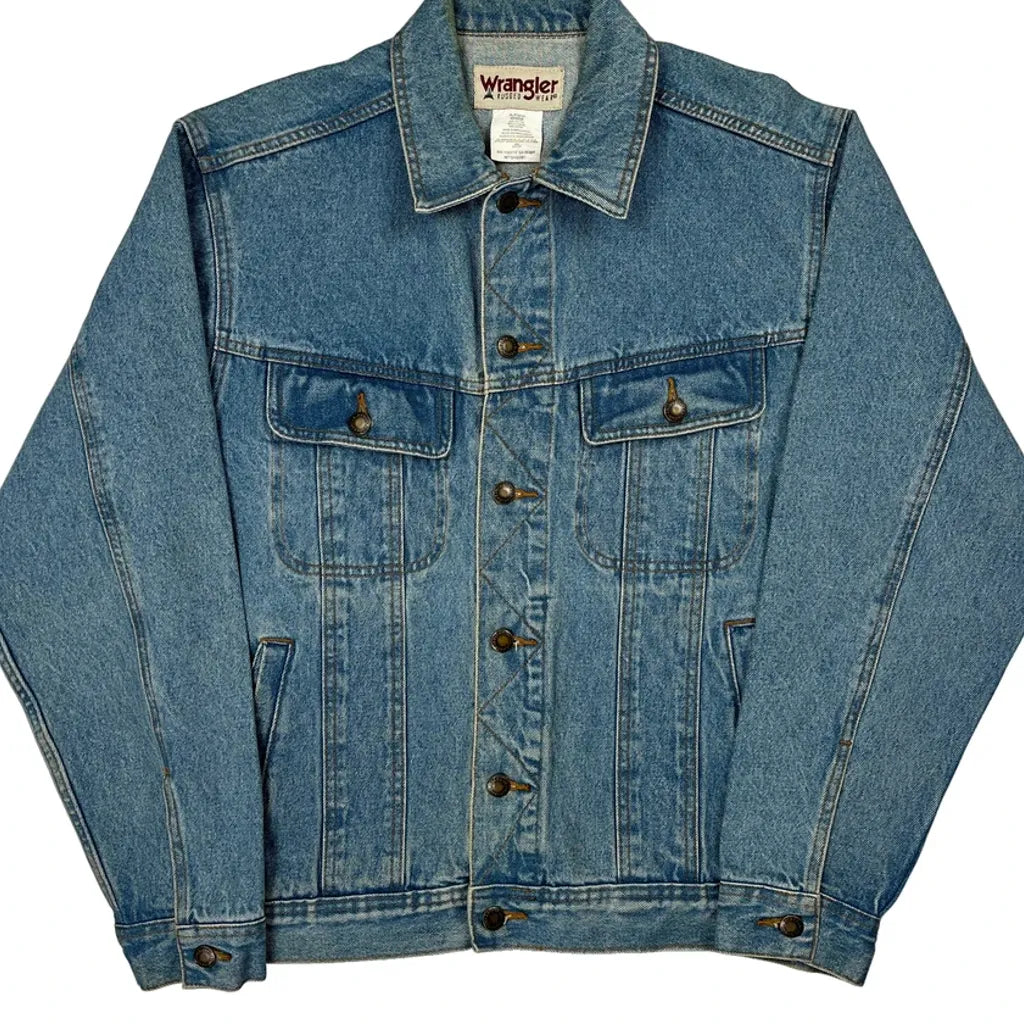 Wrangler Denim Jacket - Medium Blue Cotton