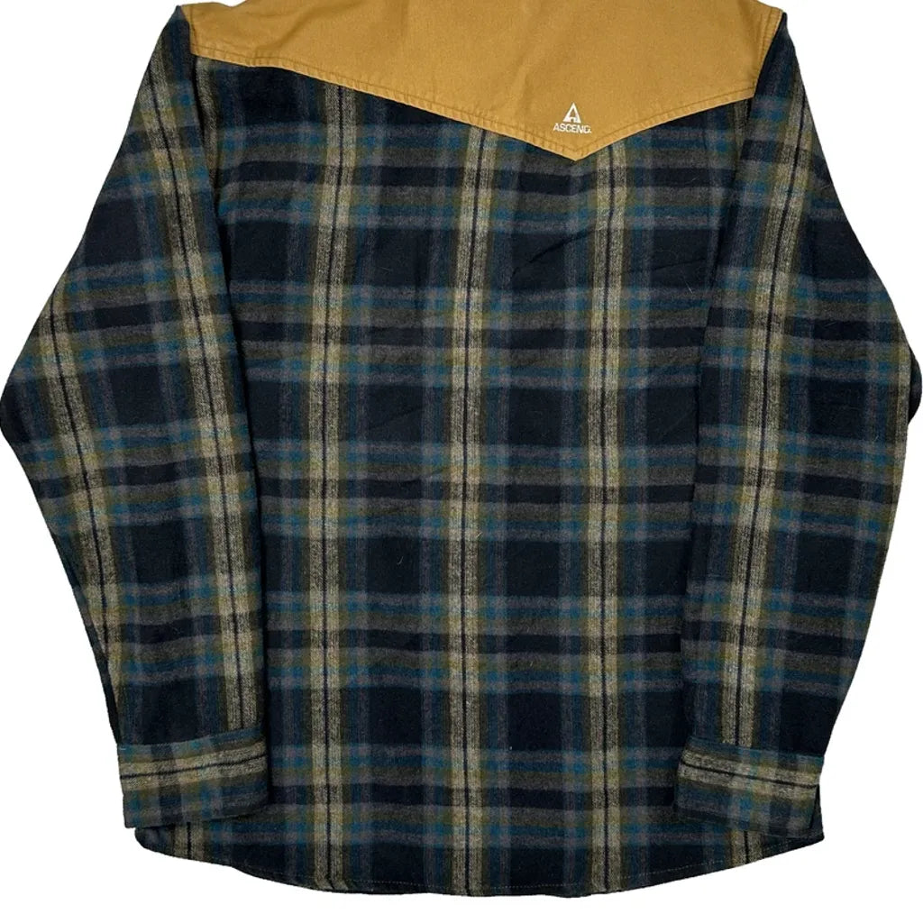 Ascend Checked Flannel Shirt - Medium Brown Cotton