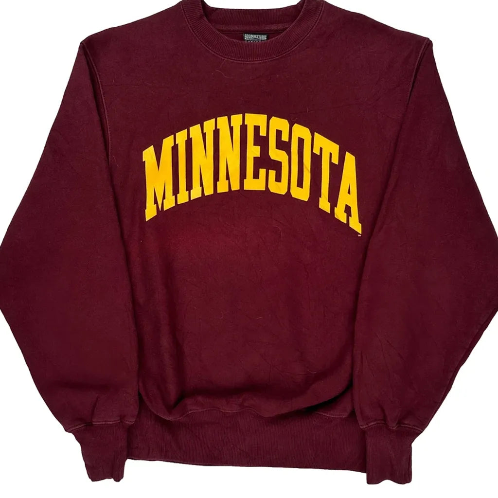 Minnesota Signature College Sweatshirt - Small Burgundy Cotton