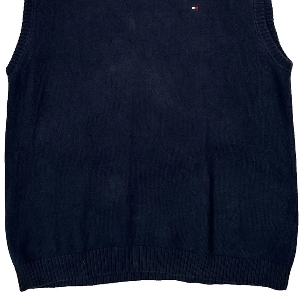 Tommy Hilfiger Sweater Vest - Large Navy Cotton