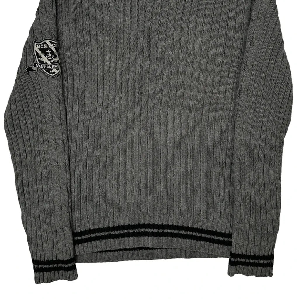 Nautica 1/4 Zip - Medium Gray Cotton