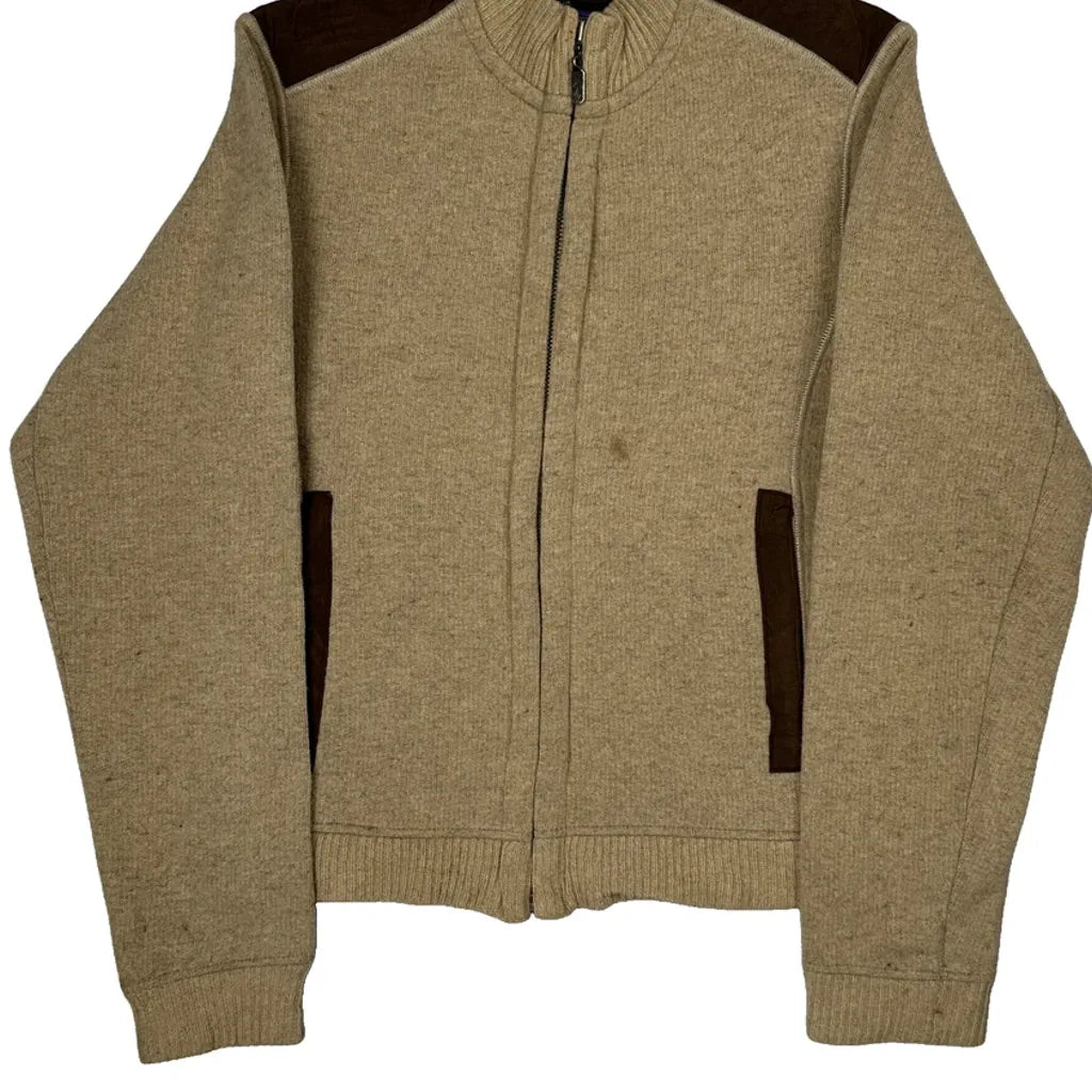Made In USA Patagonia Zip Up - Small Beige Wool Blend