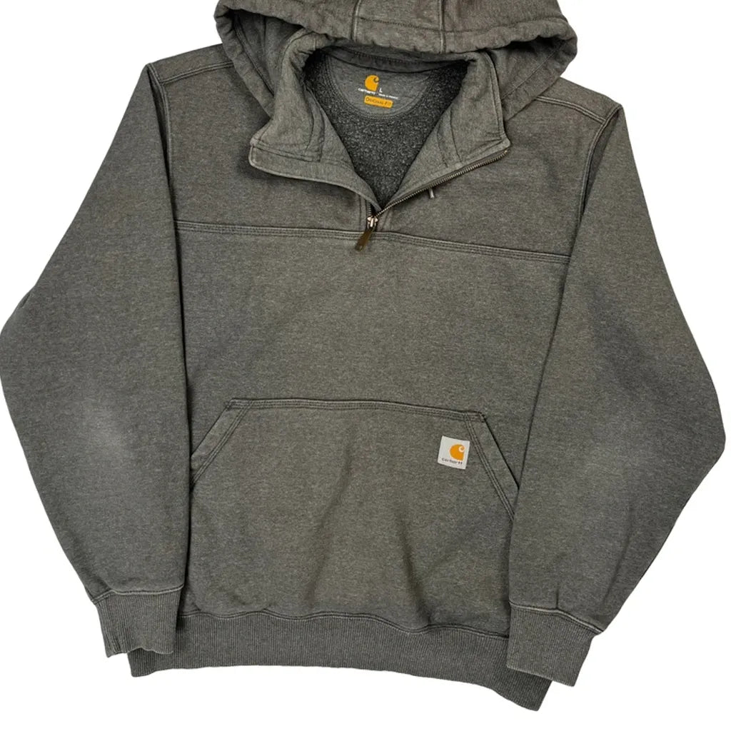 Carhartt Hoodie - Large Gray Cotton Blend