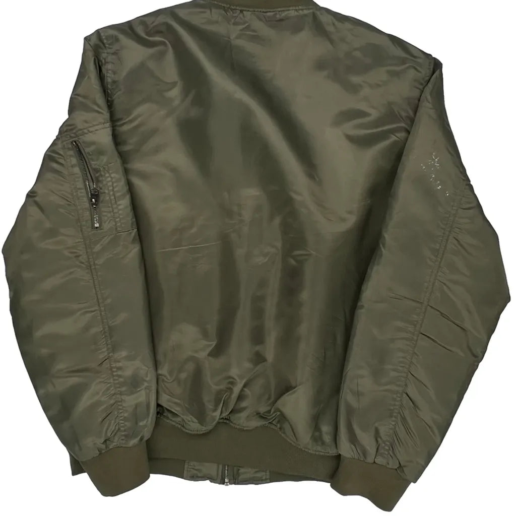 Southpole Ma1 Bomber Jacket - XL Green Polyester