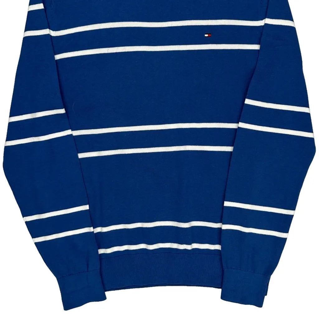 Tommy Hilfiger Striped Sweater - Medium Blue Cotton