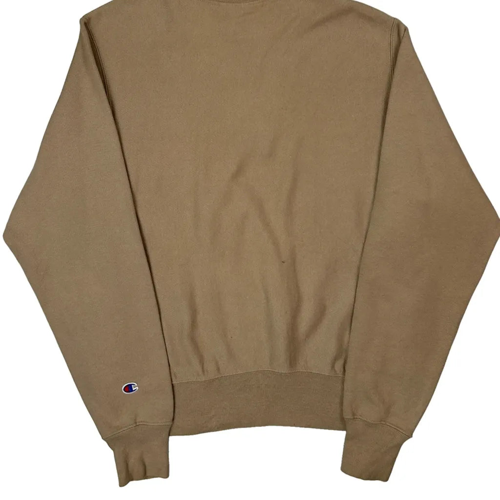 Reverse Weave Champion Sweatshirt - Small Brown Cotton Blend