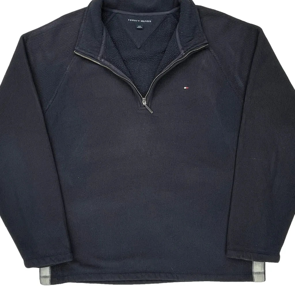 Tommy Hilfiger 1/4 Zip - Large Navy Cotton