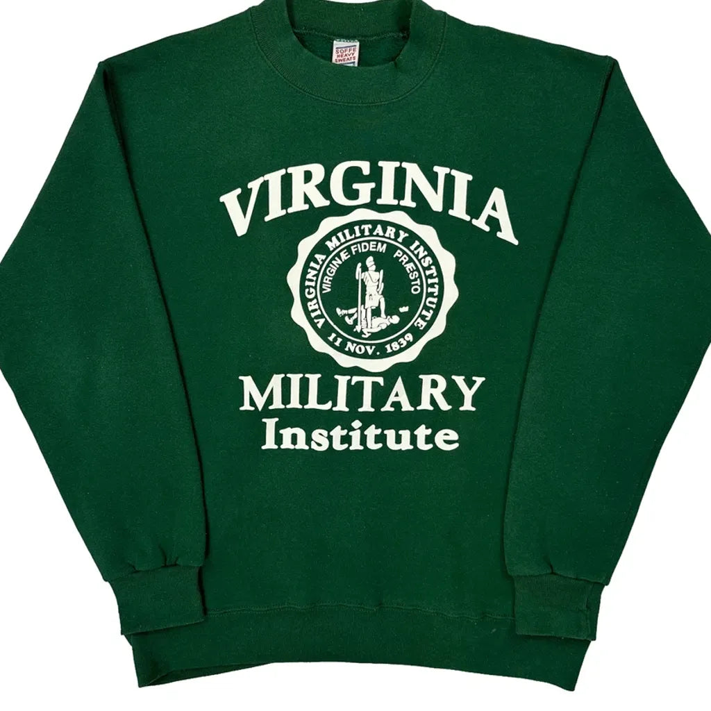 Soffe College Sweatshirt - Large Green Cotton