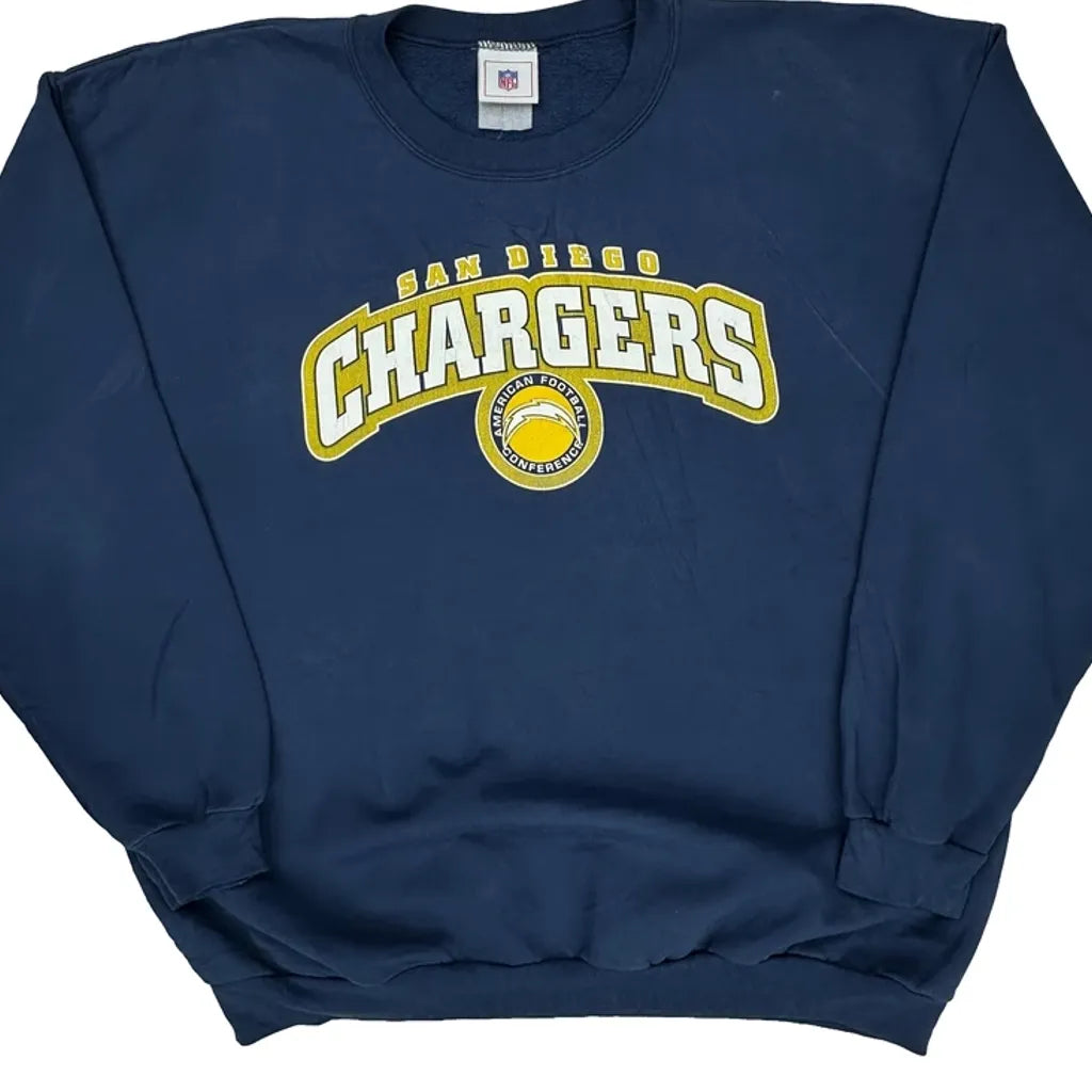 San Diego Chargers Nfl Football Sweatshirt - XL Blue Cotton