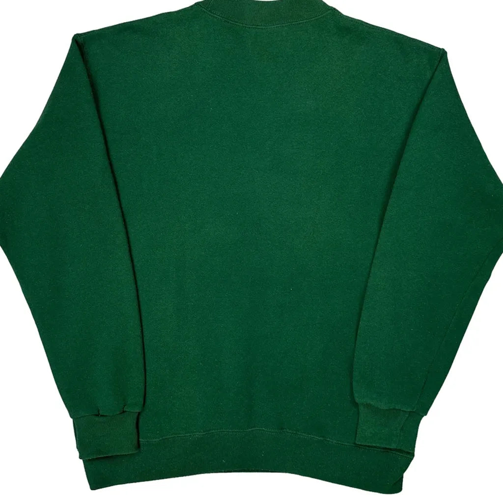 Soffe College Sweatshirt - Large Green Cotton