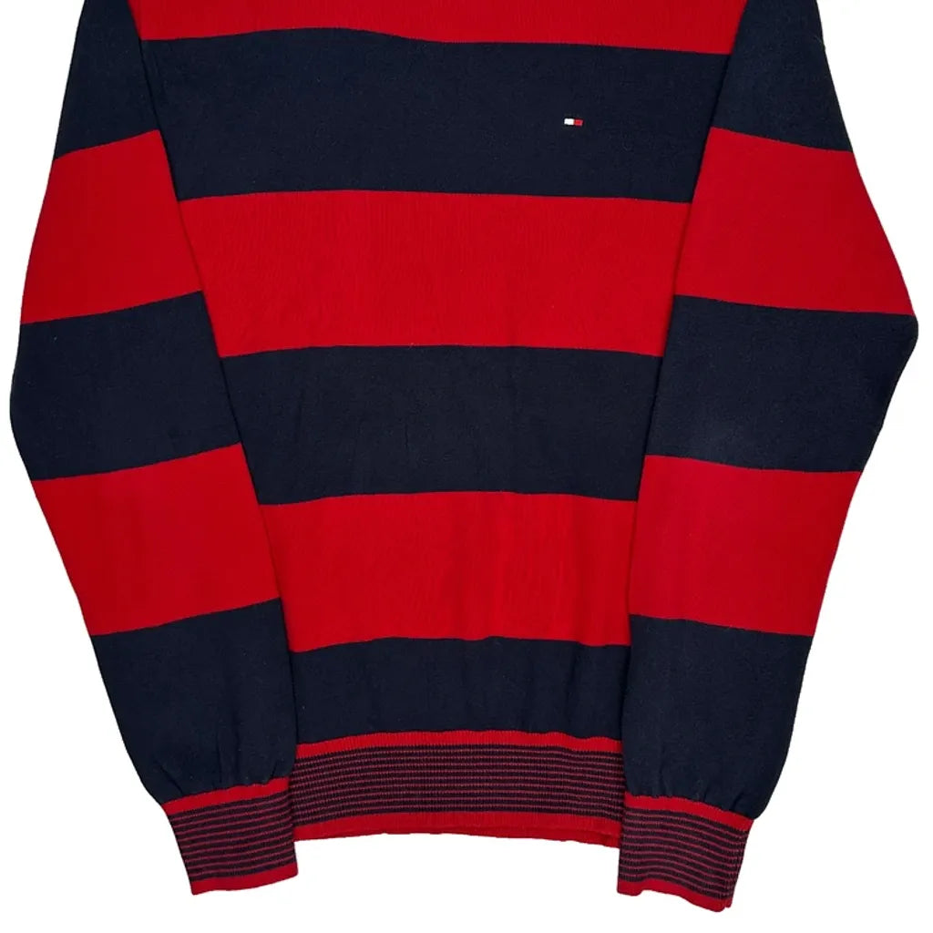 Tommy Hilfiger Striped Sweater - Medium Navy Cotton