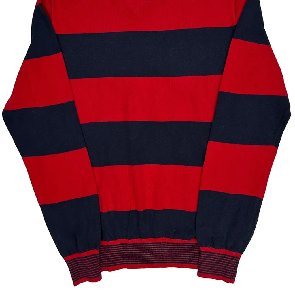 Tommy Hilfiger Striped Sweater - Medium Navy Cotton