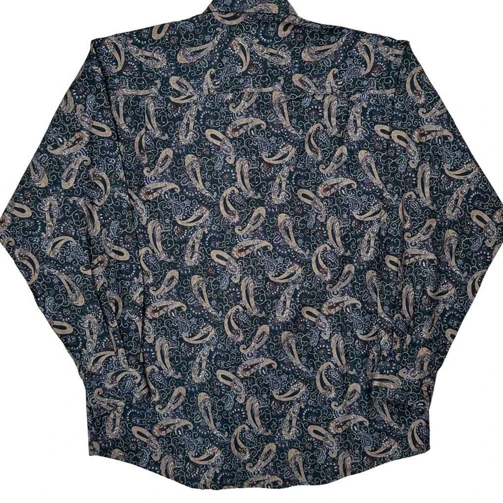 Henry Grethel Patterned Shirt - Medium Blue Cotton