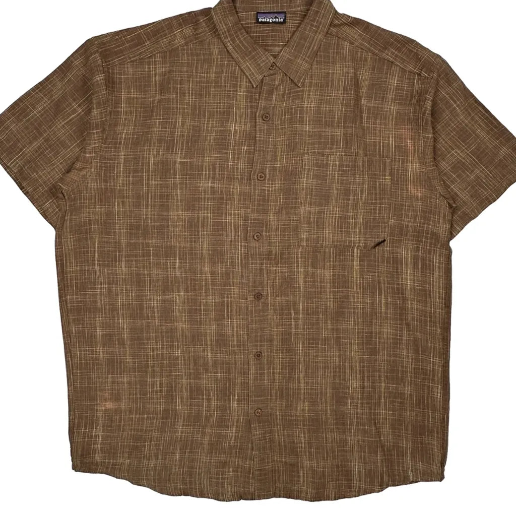 Patagonia Short Sleeve Shirt - XL Brown Linen