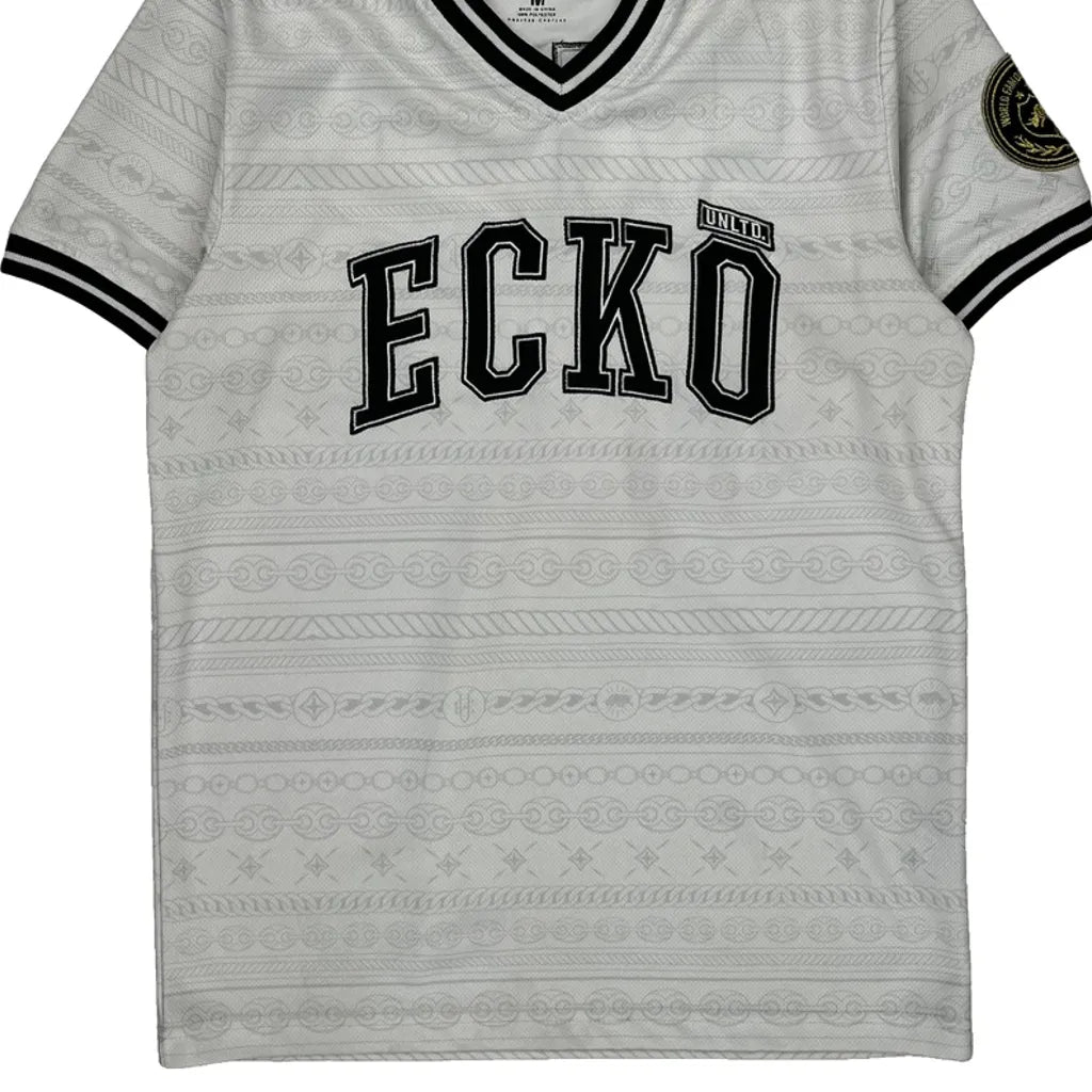 Number 72 Ecko Unltd Football Jersey - Medium White Polyester
