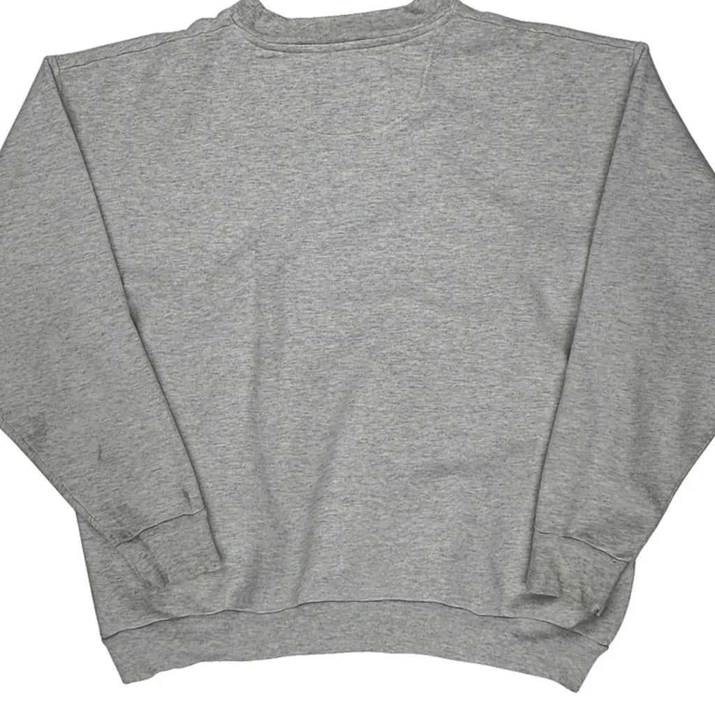 90S Yankees Majestic Spellout Sweatshirt - XL Gray Cotton Blend