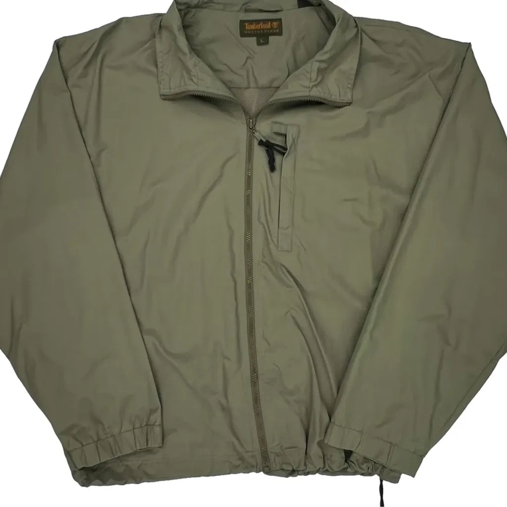 Timberland Windbreaker - Large Green Polyester