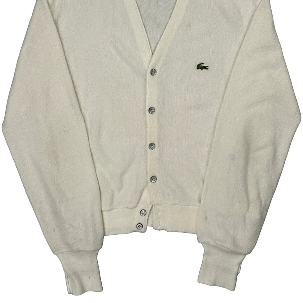 Made In USA Lacoste Izod Cardigan - Medium White Acrylic