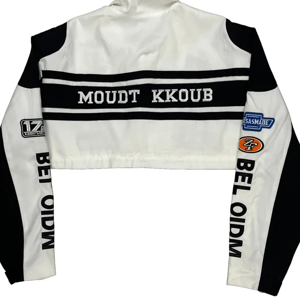 Moudt Kkoub Nascar Graphic Cropped Jacket - XL Black Polyester