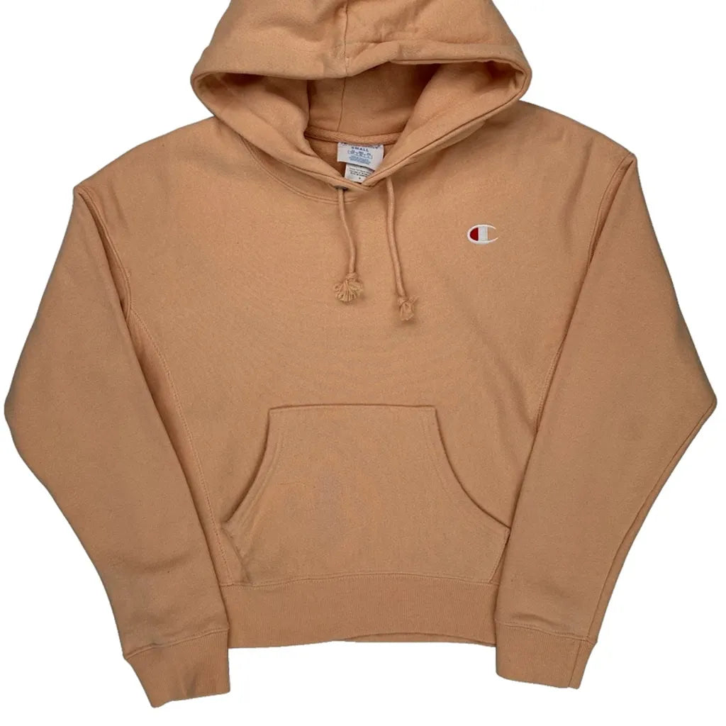 Reverse Weave Champion Hoodie - Small Beige Cotton Blend