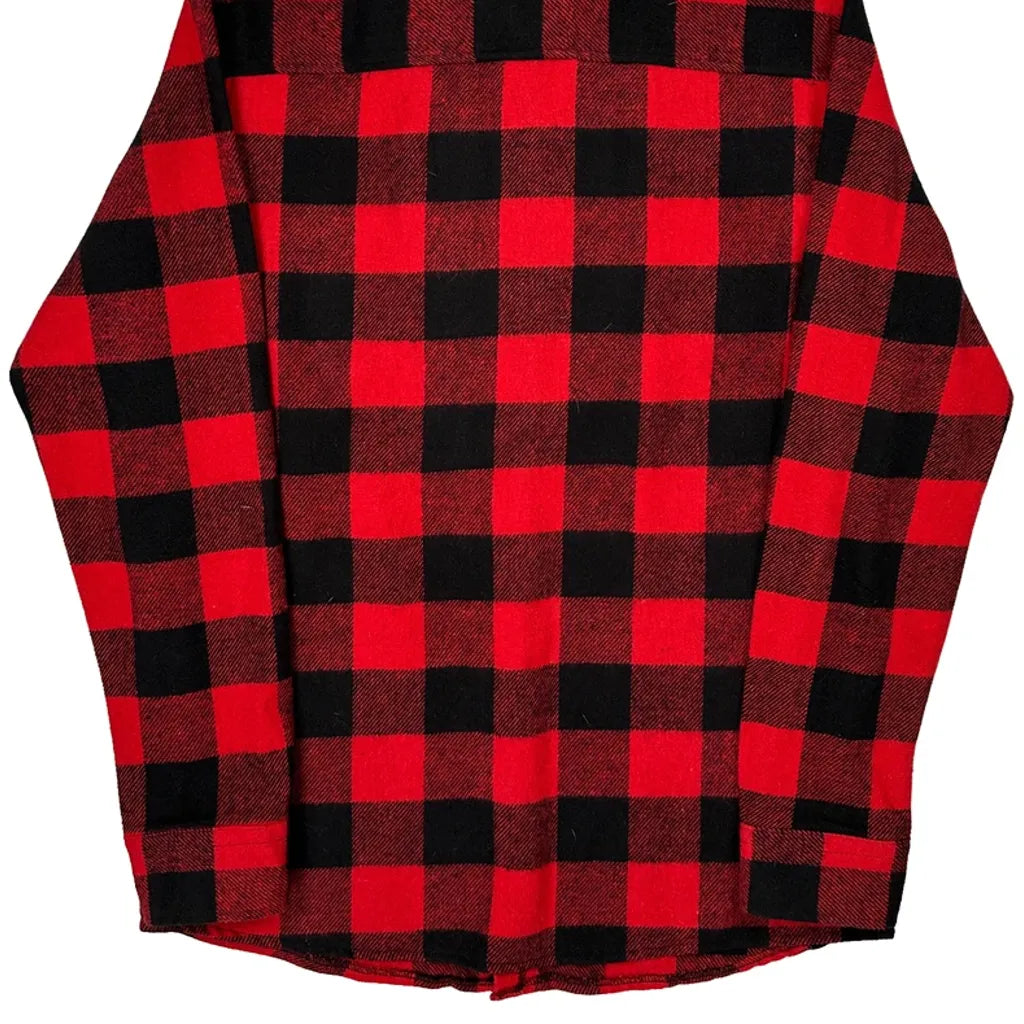 Defacto Checked Flannel Shirt - Medium Red Cotton