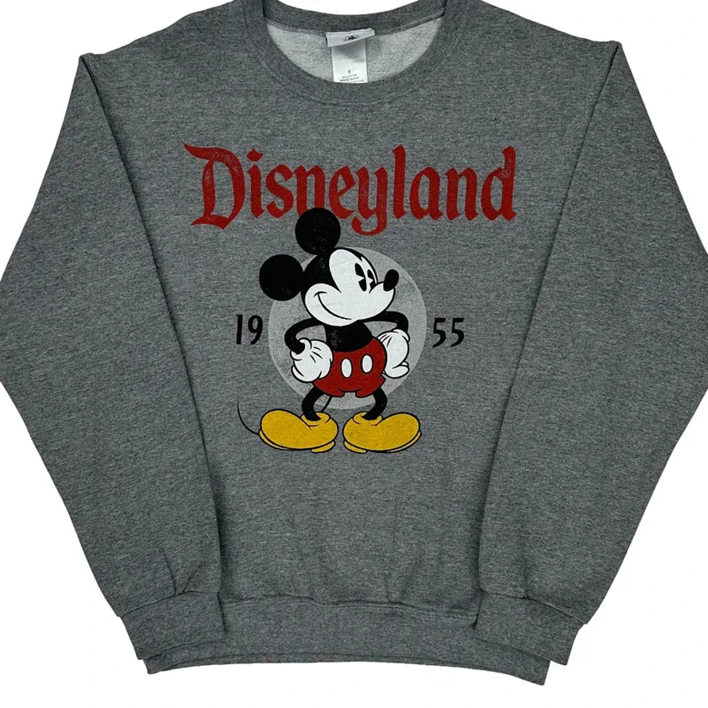 Disney Mickey Mouse Sweatshirt - Small Gray Cotton Blend