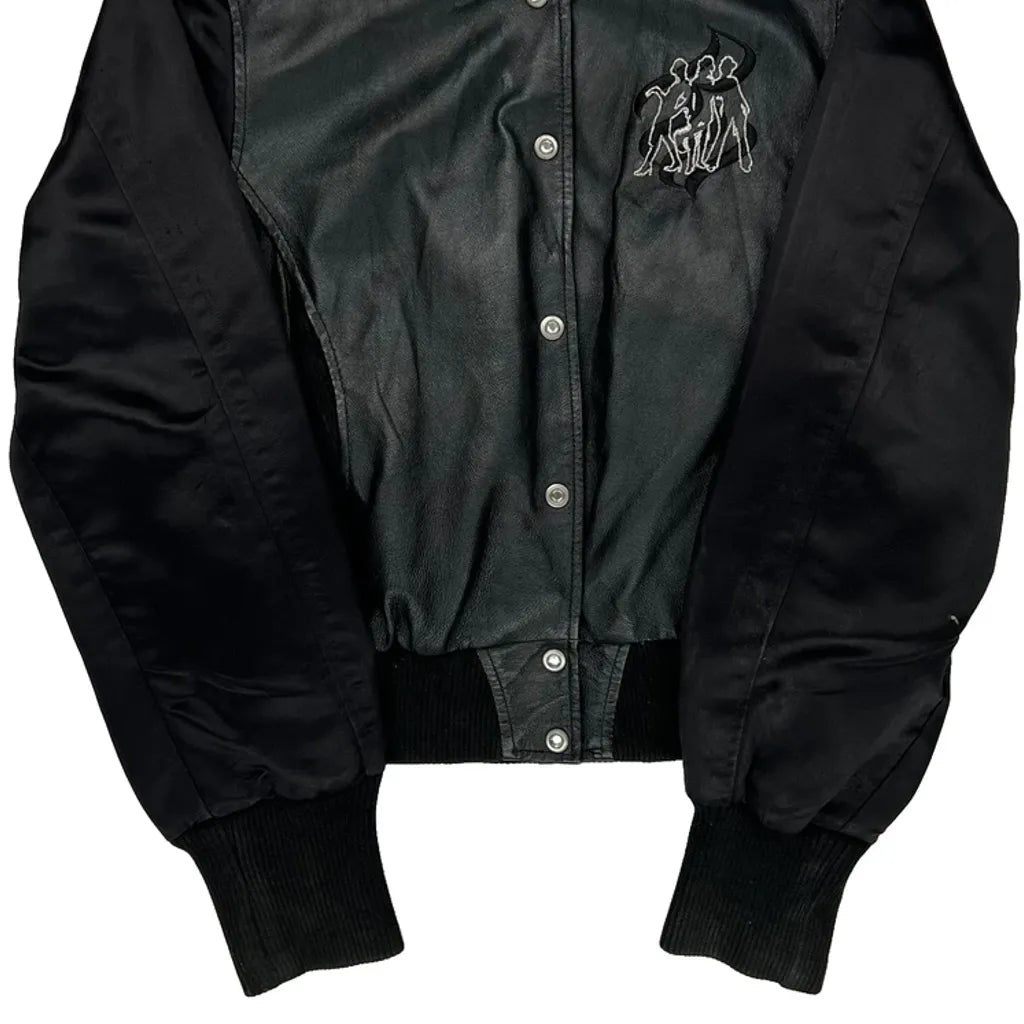 Rocawear Studded Bomber Jacket - Large Black Polyester