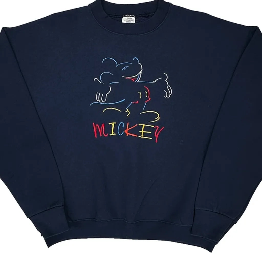 Mickey Mouse Mickey Graphic Sweatshirt - XL Navy Cotton