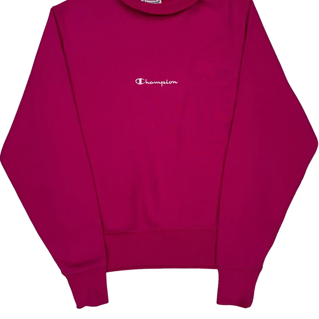 Reverse Weave Champion Hoodie - Small Red Cotton Blend