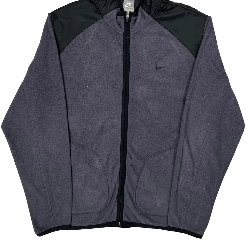 Nike Fleece Jacket - Large Gray Polyester