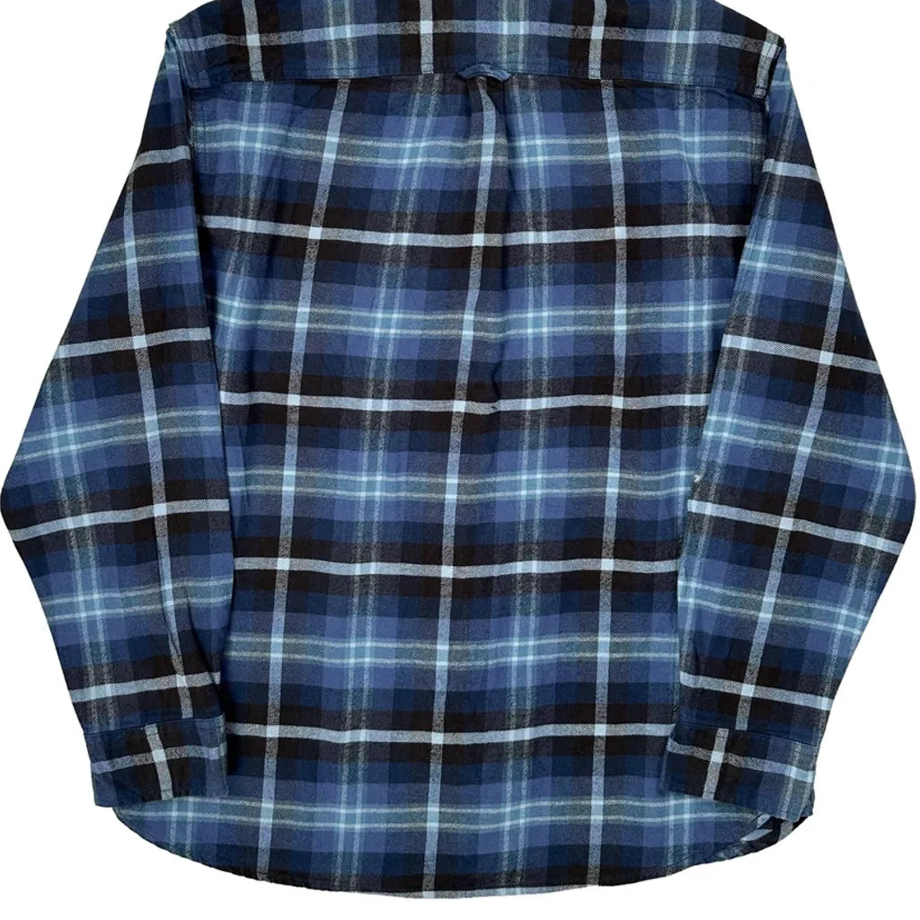 Jachs Checked Flannel Shirt - XL Blue Cotton