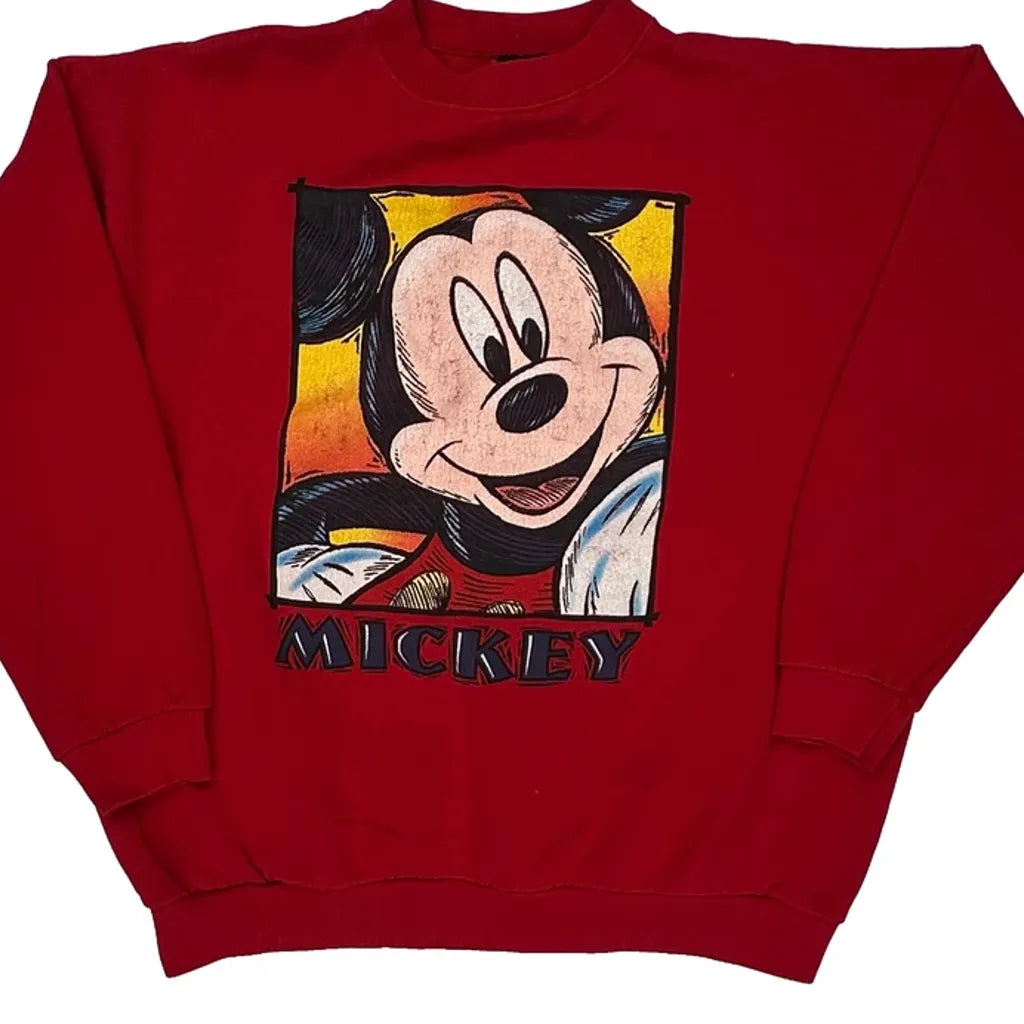 Made In USA Disney Mickie Mouse Sweatshirt - XL Red Cotton Blend