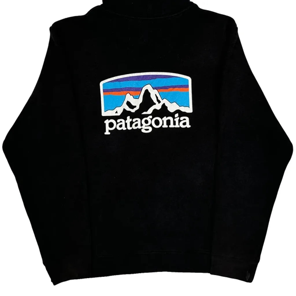 Patagonia Hoodie - Medium Black Cotton Blend