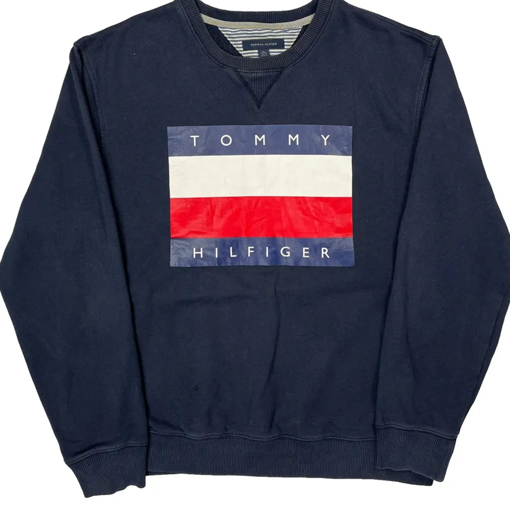 Tommy Hilfiger Graphic Sweatshirt - XL Navy Cotton