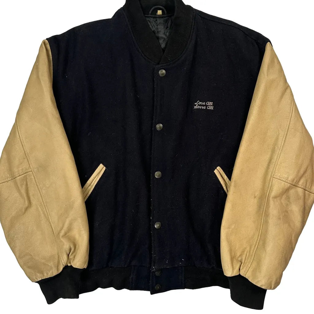 Hard Rock Cafe Varsity Jacket - Large Black Leather