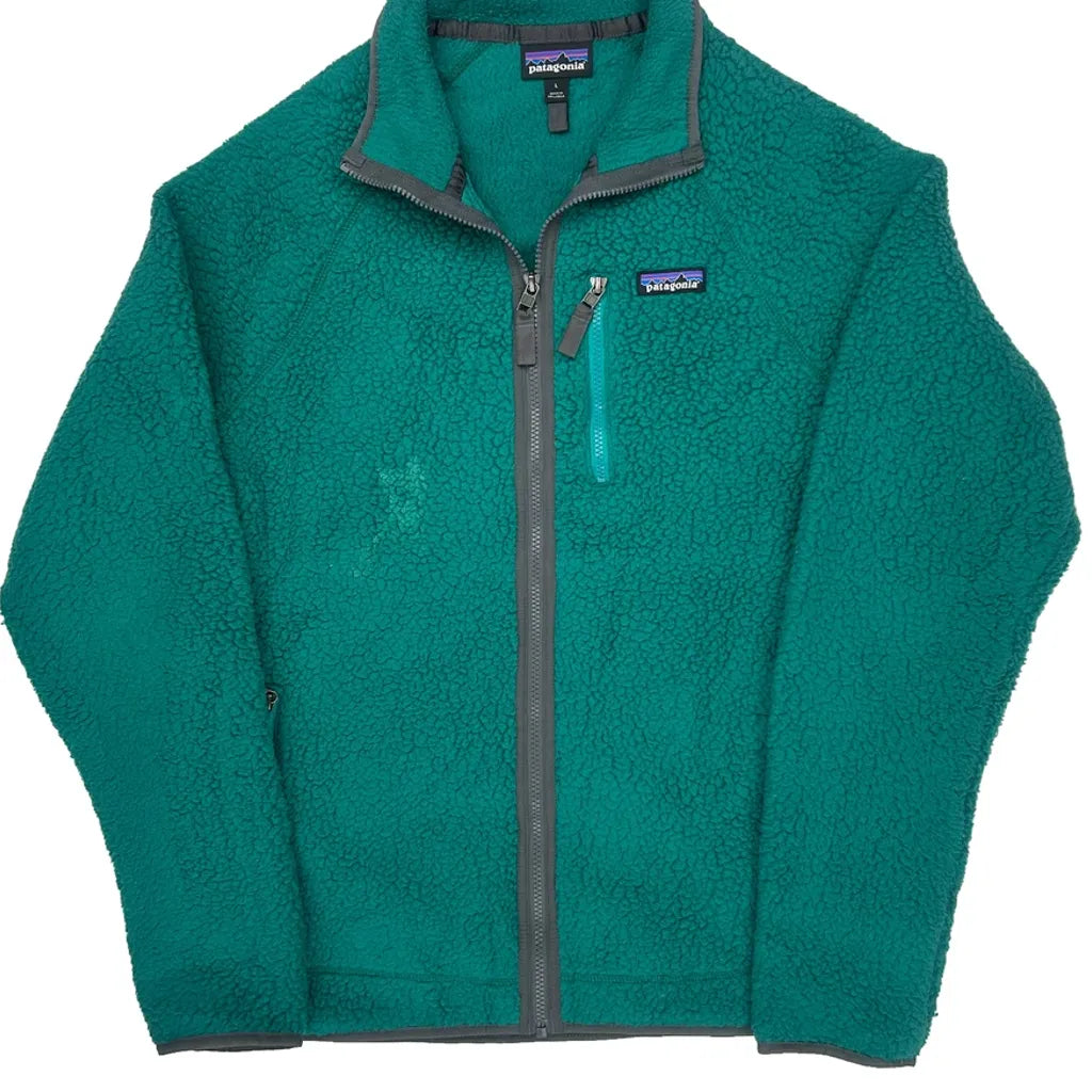 Patagonia Fleece Jacket - Large Green Polyester