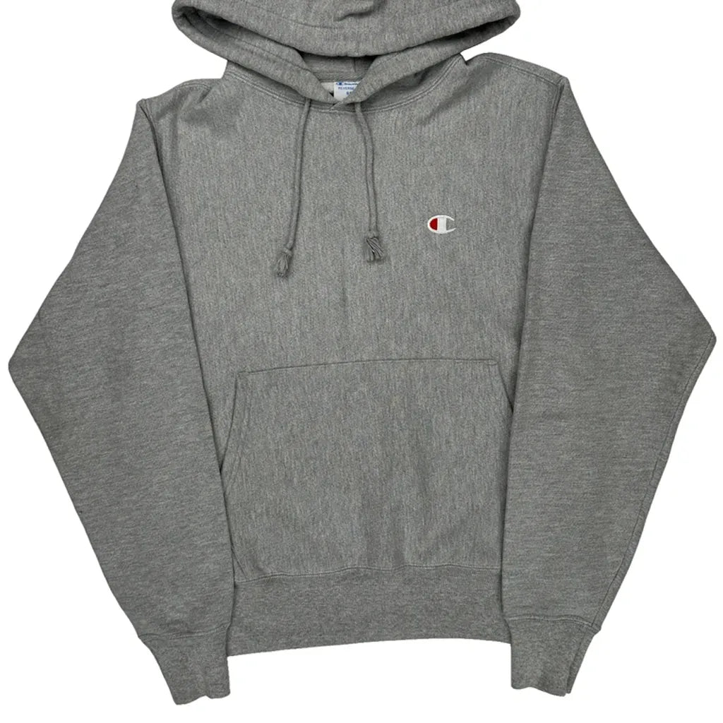 Reverse Weave Champion Hoodie - Small Gray Cotton