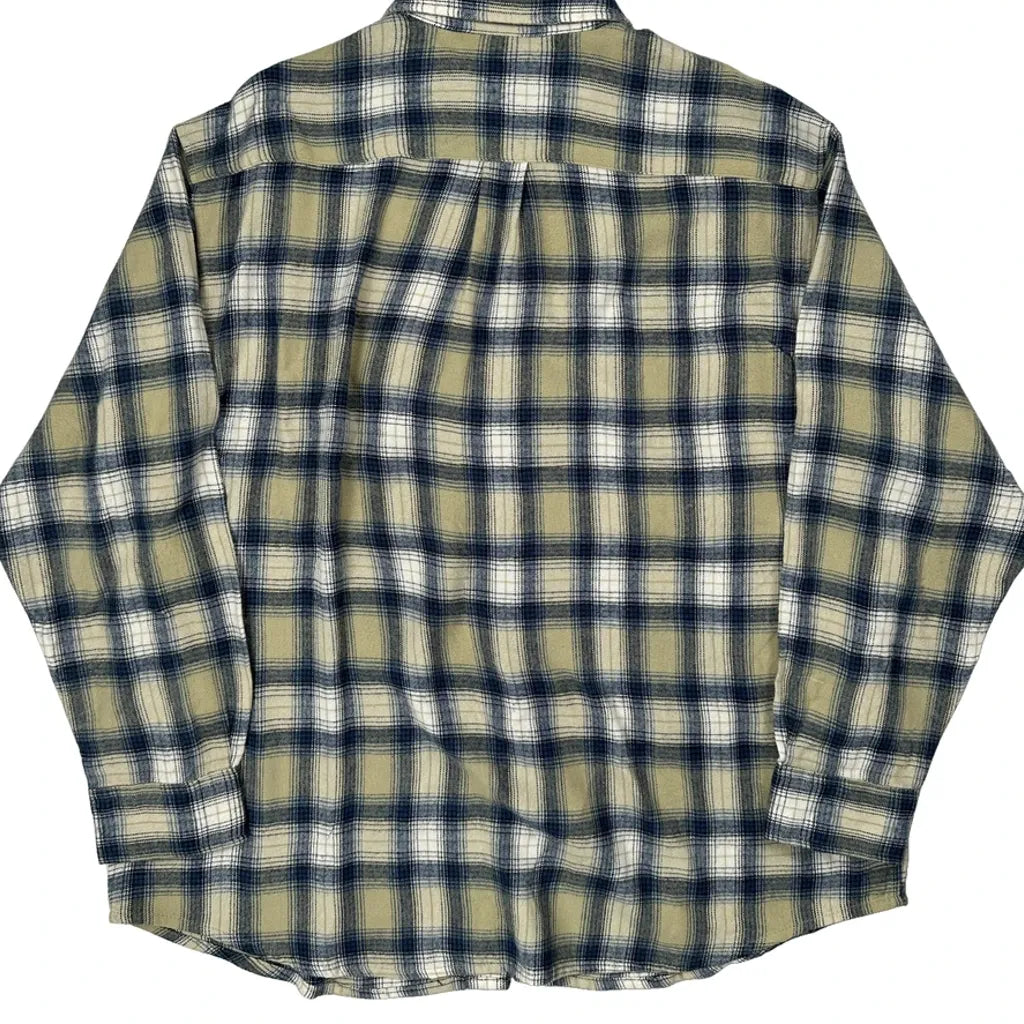 David Taylor Checked Flannel Shirt - XL Beige Acrylic