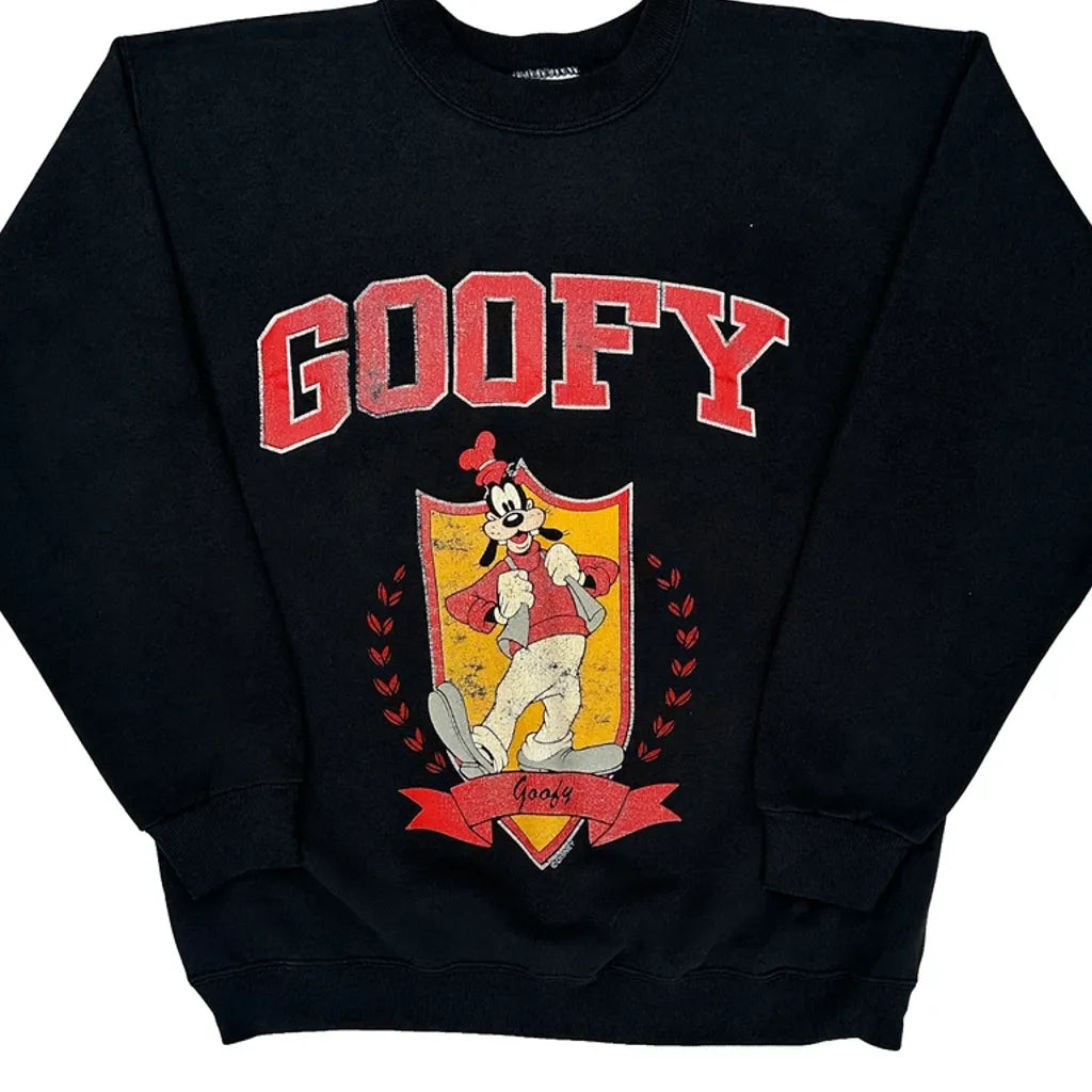 Goofy Character Disney Cartoon Sweatshirt - Medium Black Cotton Blend