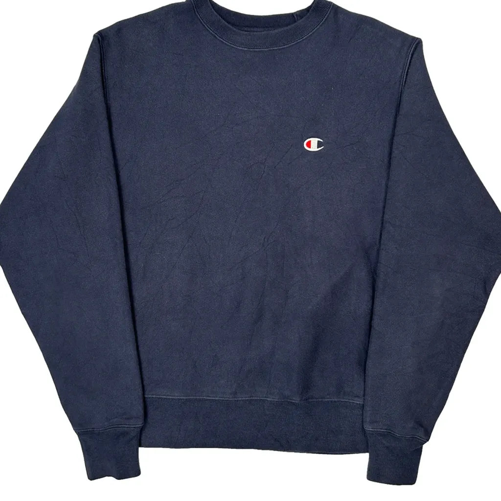 Reverse Weave Champion Sweatshirt - Medium Blue Cotton