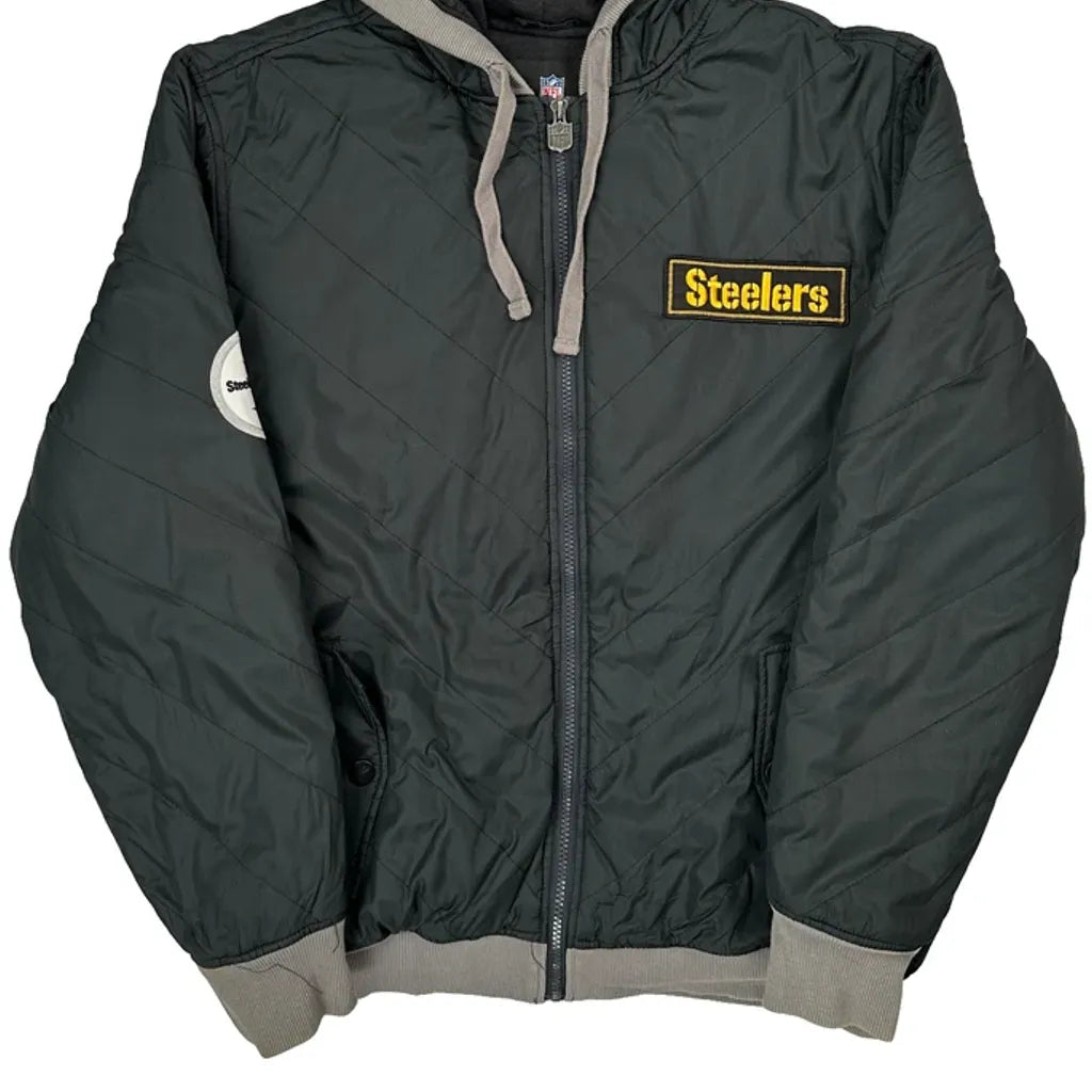 Steelers Nfl Football Windbreaker - Medium Black Polyester