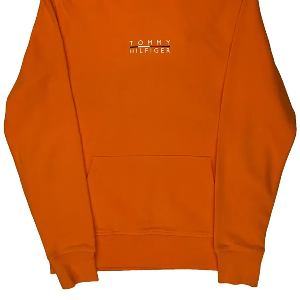 Tommy Hilfiger Hoodie - Medium Orange Cotton Blend