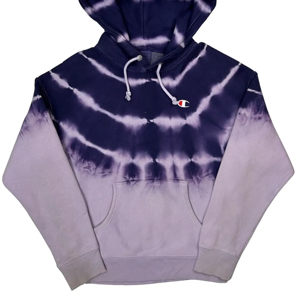 Reverse Weave Champion Tie-Dye Hoodie - Medium Purple Cotton