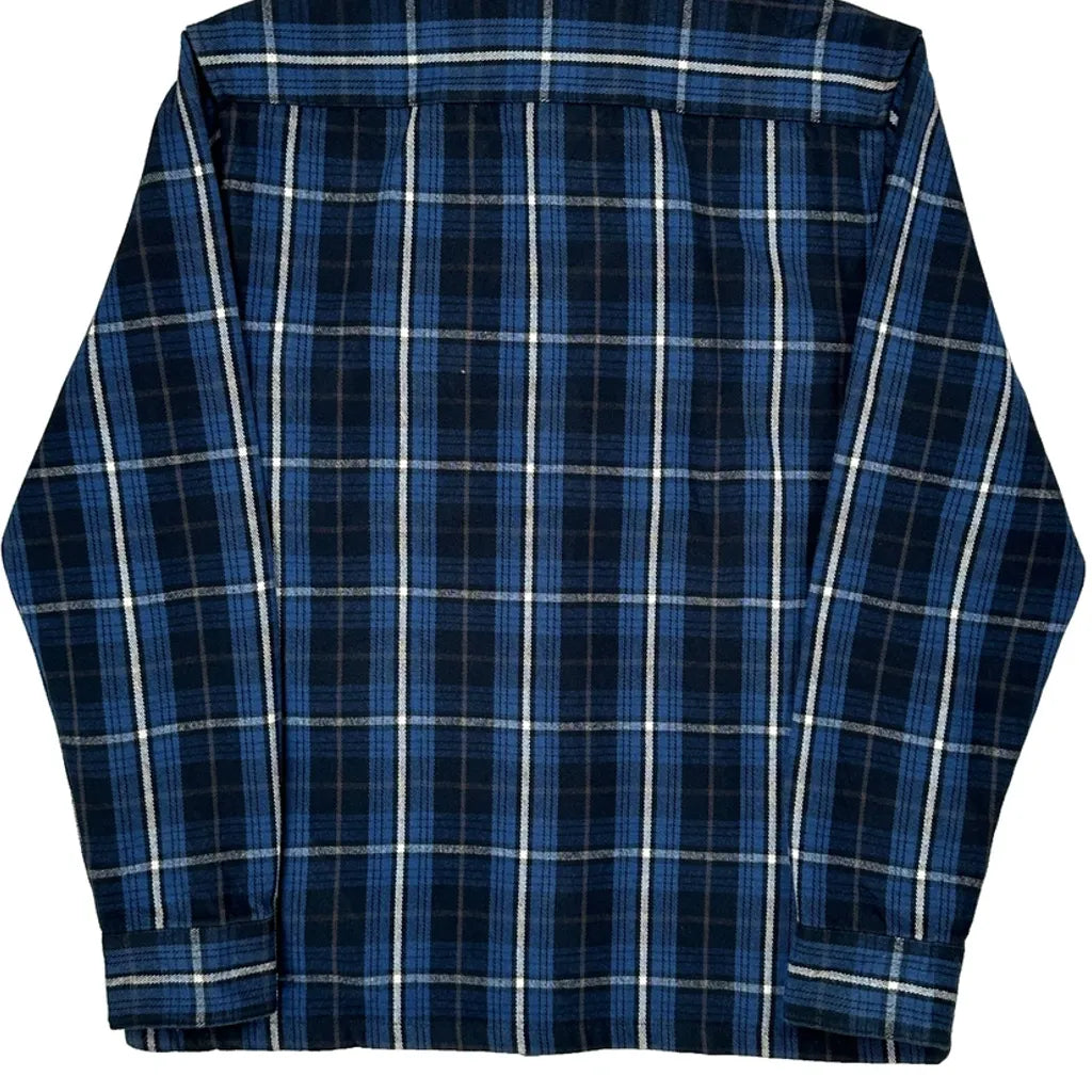 Cotton & Co Checked Flannel Shirt - Medium Blue Cotton