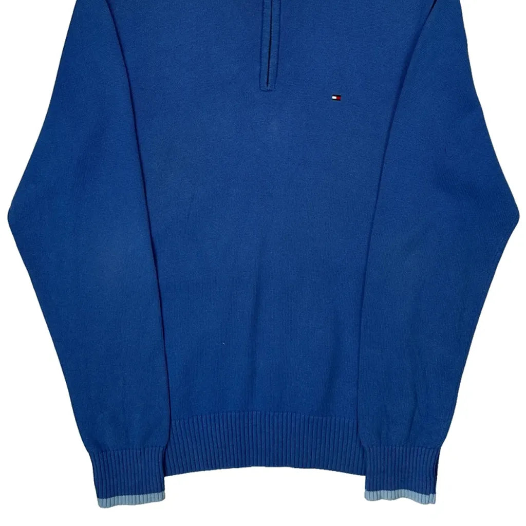 Tommy Hilfiger 1/4 Zip - Large Blue Cotton