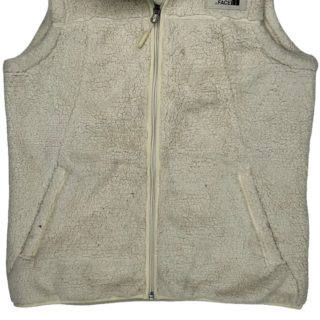 The North Face Fleece Vest - Medium Cream Polyester