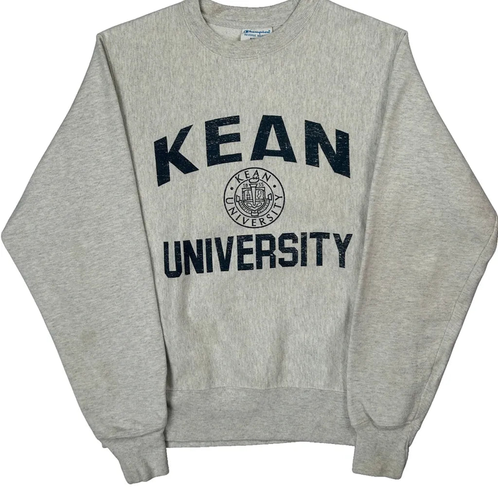 Reverse Weave Champion Kean University Sweatshirt - Small Gray Cotton
