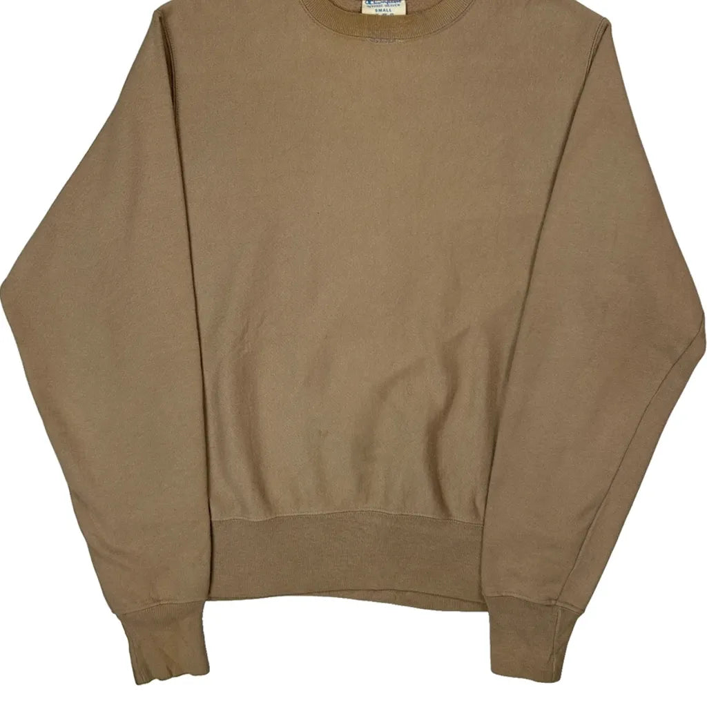 Reverse Weave Champion Sweatshirt - Small Brown Cotton Blend